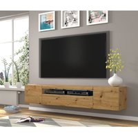 Bim Furniture - tv Schrank aura 200x37x42 cm Hängend oder Stehen universal Unterschrank Fernsehschrank tv Board Lowboard Sideboard HiFi-Tisch von BIM FURNITURE