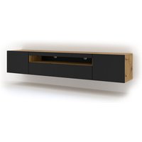 TV-Schrank AURA 200 cm hängend oder stehend handwerks-eiche / schwarz matt von BIM FURNITURE