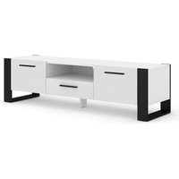 Bim Furniture - TV-Schrank nuka 160 cm im industriellen stil weiß matt / schwarz matt von BIM FURNITURE