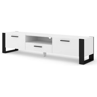 Bim Furniture - TV-Schrank nuka 200 cm im industriellen stil weiß matt / schwarz matt von BIM FURNITURE