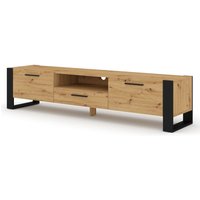 Bim Furniture - TV-Schrank nuka 200 cm im industriellen stil handwerks-eiche / schwarz matt von BIM FURNITURE