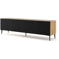 TV-Schrank ravenna b 200 cm 4D artisan eiche / schwarz matt + Beine von BIM FURNITURE