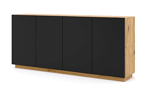 BIM Furniture Kommode Aura 4D 198 cm mit 4 Türen Sideboard Highboard Schrank offene Regale Büfett von BIM Furniture