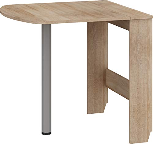 BIM Furniture Küchentisch Ausziehtisch HOMI Mini 6 81x80x75 cm Klapptisch Esstisch Oval Tisch (Sonoma Eiche) von BIM Furniture
