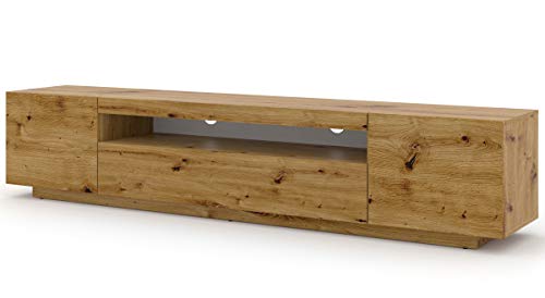BIM Furniture TV Lowboard Aura – Fernsehtisch 200x42x37 cm, Hängend oder stehend, Modernes TV Möbel, Wohnzimmer Schrank - Artisan Eiche von BIM Furniture