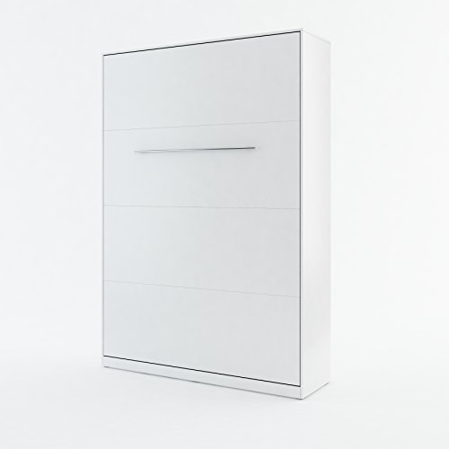 BIM Furniture Wandbett Vertical Schrankbett LENART Concept PRO Wandklappbett, Schrankklappbett Wandbett, Schrank mit integriertem Klappbett, Funktionsbett (Weiß Matt, 140 x 200 cm) von BIM Furniture
