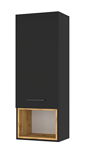 BIM Furniture Wandschrank Anette G 47 cm Hängeschrank Regale Schrank schwarz matt/Artisan Eiche von BIM Furniture