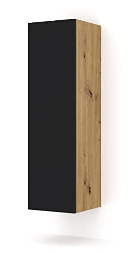 BIM Furniture Wandschrank Duo 120 cm Hängeschrank Regale Schrank Artisan Eiche Schwarze Matte, DUO_CABINET_120_DA, 35x34.6x120 cm von BIM Furniture