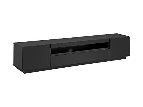 BIM Furniture TV Lowboard Schrank ESTON 200 cm TV Tisch Sideboard TV Kommode HiFi-Tisch freistehender Schrank (Black) von BIM Furniture