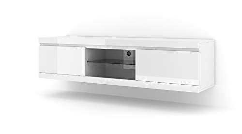 BIM Furniture TV - Unterchrank NET 180 Universal Stehen hängend Lowboard Schrank TV Tisch Sideboard Kommode Hi-Fi Tisch Wandschrank (Weiss) von BIM Furniture