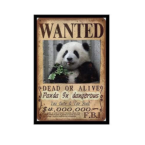 Panda In Dangours Wanted Lustiges Metall-Blechschild Poster Metall-Blechschilder Panda In Dangours Wanted Lustiges Metall-Blechschild Poster Metall-Blechschilder von BIMEL