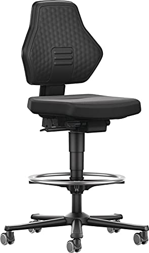 Arbeitsdrehstuhl Air Flow Rollen+Fußring Supertec- Gewebe schwarz 610-890mm BIMOS von bimos