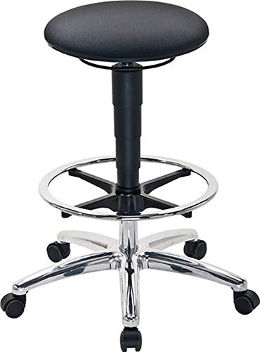 BIMOS Drehhocker m.Sitz-Stop Rollen u.Fußring Supertec-Gewebe Sitz-H.510-780mm (9469_SP01-525-807) von bimos
