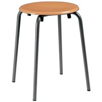 Stapelhocker Sitzhöhe 500mm Sitz-D.300mm Rdrohr anthrazit Buche natur lack. Bimos anthrazit von BIMOS