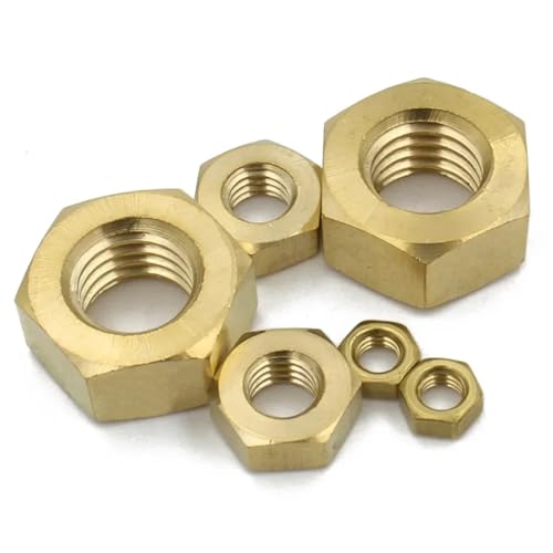 1–100 Stück DIN934 Sechskant-Sechskantmutter aus massivem Messing und Kupfer for M1,4 M1,6 M2 M2,5 M3 M4 M5 M6 M8 M10 M12 M14 M16 M18 M20 – M20(M2 (100PCS)) von BIMRTGXR
