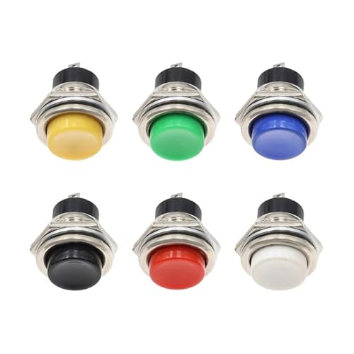 16MM DS-212 Netzschalter Rundschalter Kleiner selbstzurücksetzender Momentandruckschalter 5/20 STÜCKE(White,5pcs) von BIMRTGXR