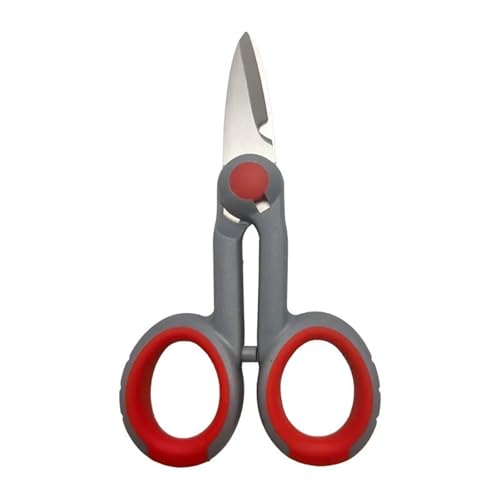 1PCS Scissors Household Shears Tools Electrician Scissors Stripping Wire Cut Tools for Fabrics, Paper and Cable(GJ174-Grey) von BIMRTGXR