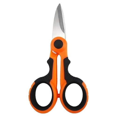 1PCS Scissors Household Shears Tools Electrician Scissors Stripping Wire Cut Tools for Fabrics, Paper and Cable(GJ174-Orange) von BIMRTGXR