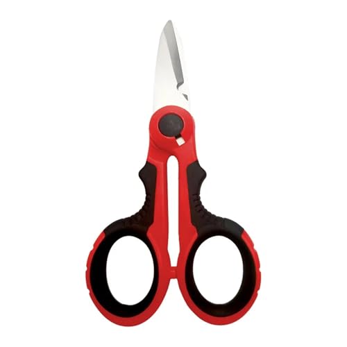 1PCS Scissors Household Shears Tools Electrician Scissors Stripping Wire Cut Tools for Fabrics, Paper and Cable(GJ174-Red) von BIMRTGXR