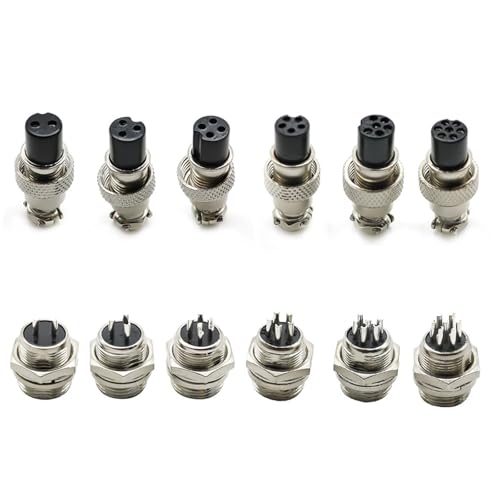 1Set GX20 Luftfahrt Stecker Steckdose Rundstecker 2 3 4 5 6 7 8 9 10 12 13 14 15 Pin M19 19mm Kabel Draht Männlich Weiblich(7Pin) von BIMRTGXR
