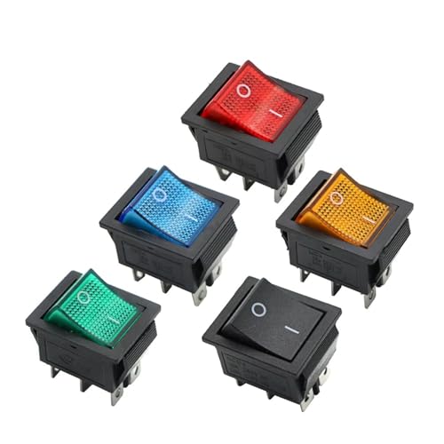 2 Position KCD4 Wippschalter EIN-AUS 4P/6P Elektrische ausrüstung Mit Licht Netzschalter 16A 250VAC/ 20A 125V 100PCS(Yellow-100PSC,4 Pins) von BIMRTGXR