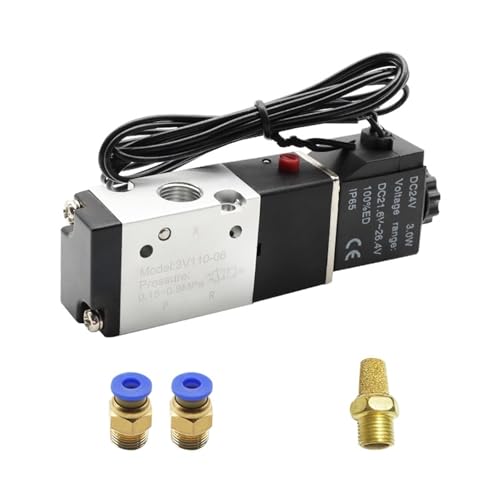 3V110-06 1/8 "Magnetventil 3/2 Weg DC12V 24V AC110V 220V 1 stücke(3V110-06 Wire-PC8-01,DC24) von BIMRTGXR