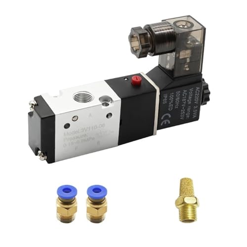 3V110-06 1/8 "Magnetventil 3/2 Weg DC12V 24V AC110V 220V 1 stücke(3V110-06 w PC8-01,DC24) von BIMRTGXR
