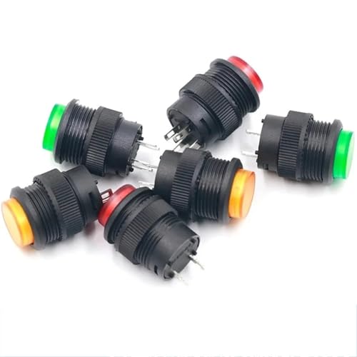 5/20/100PCS R16-503AD/BD Push Button Schalter Reset Selbstsichernde Schalter Runde 4Pin 2Pin 16MM Schalter Mit Licht LED 3V(LED Blue,20PCS_SELF-RESET) von BIMRTGXR