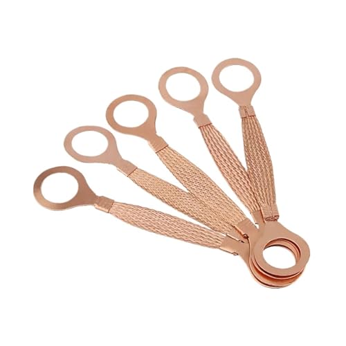 Flansch-Erdungskabel, 6 m², rotes Kupfer, elektrostatisches Überbrückungskabel, geflochtenes Kupferband, 10/50 Stück(W12xL150xD12mm,10Pcs) von BIMRTGXR