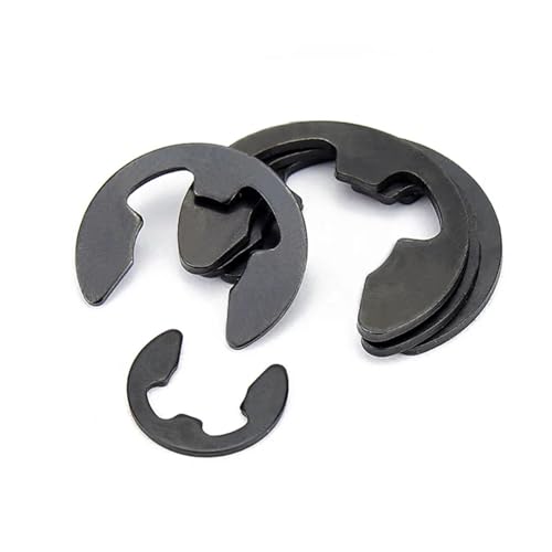 M1.2 1.5 2 2.5 3 4 5 6 8 10 11 12 13 14 bis M24 65Mn Edelstahl E-Clip Sicherungsring Sicherungsring Unterlegscheibe for Welle 10/100 Stück(Black steel,50pcs M7) von BIMRTGXR