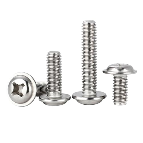 M1.4 M1.6 M2 M2.5 M3 M3.5 M4 M5 M6 M8 DIN967 Kreuzschlitzschraubenbolzen aus Edelstahl, 20/50 Stück(10mm,20Pcs M3.5) von BIMRTGXR