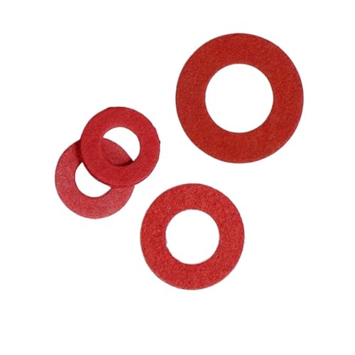 M2 M2.5 M3 M3.5 M4 M5 M6 M7 M8 M10 M12 Isolierende flache Unterlegscheibe aus rotem Stahlpapier, Abstandshalter, 20/100 Stück(100pcs M5x10x1.2mm) von BIMRTGXR