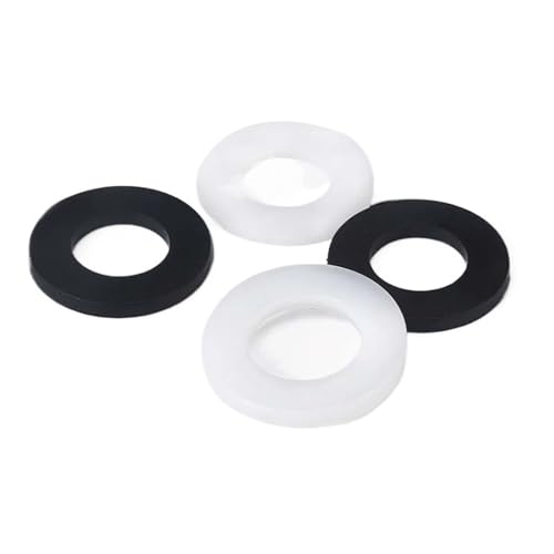 M2 M2.5 M3 M4 M5 M6 M8 M10 M12 Kunststoff-Nylon-Unterlegscheibe Einfacher Abstandshalter Isolierdichtring for Schraubenbolzen 100 Stück(Black,M10x20x1mm) von BIMRTGXR