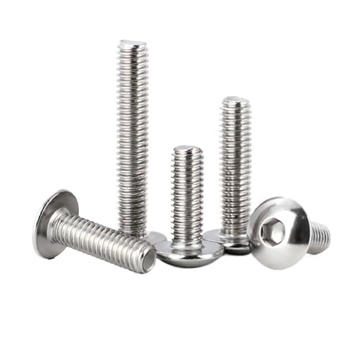 M2 M2.5 M3 M4 M5M6 M8 M10 304 Edelstahl Innensechskant Große runde Überkopfschraube 3/10 STÜCKE(45mm,10pcs M4) von BIMRTGXR