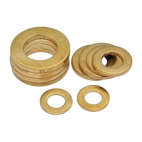 M2 M3 M4 M5 M6 M8 Dichtung Unterlegscheiben Messing Flachdichtung 2-100 Stück(M4x9x0.8-16pcs) von BIMRTGXR
