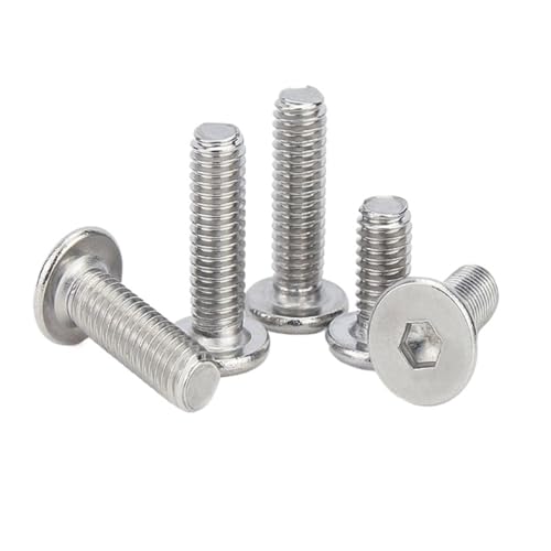 M3 M4 M5 M6 M8 M10 M12 304 Edelstahl Sechskant Innensechskant Ultradünne superflache Waferkopfschraube Bolzen 5/25 Stück(10mm,10pcs M6) von BIMRTGXR