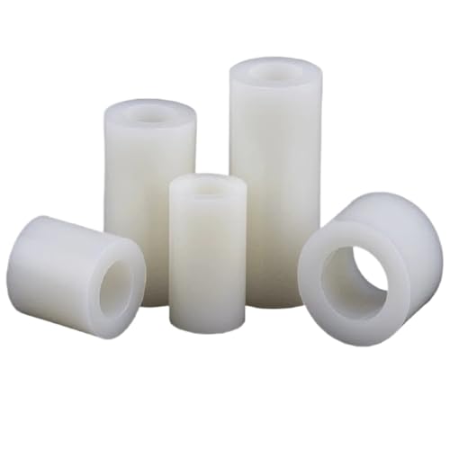 M3 M4 M5 M6 M8 M10 Schwarz Weiß Nylon Abstandshalter ohne Gewinde Hohl Abstandshalter Unterlegscheibe Durchmesser 3,2 4,2 5,4 6,2 8,2 10,5 20/40/50/100 Stück(WHITE,LENGTH 2MM_100PCS M4 (OD 7MM)) von BIMRTGXR