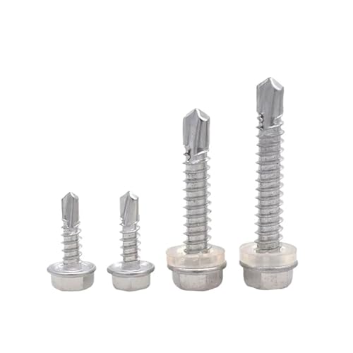 M4.2 M4.8 M5.5 M6.3 Sechskant-Bohrschrauben mit Blechschraubengewinde und Bund 50/200Stk(ST4.2x32-100Pcs) von BIMRTGXR