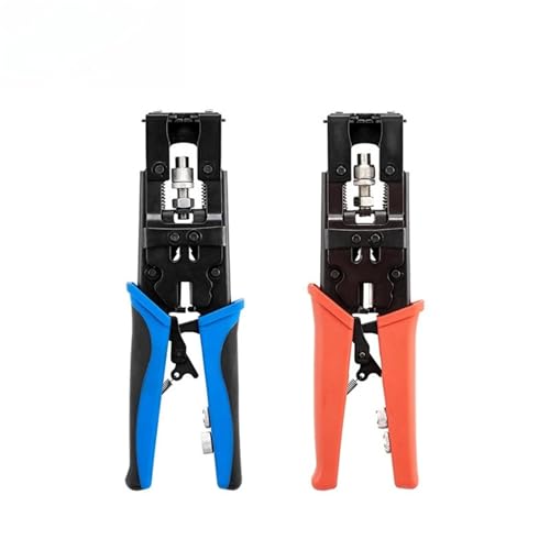Multifunktionale Ratschen-Crimpzange - Koaxial-F-Kopf-Crimpzange for Kabel-TV-Extrusion 1 STÜCKE(Blue) von BIMRTGXR