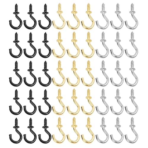 QVCTADPC 300/50PCS Mini S Schraube Haken Metall String Lichter Hängen Halter Decke Schrank Wand Halterung Rack-Home Mehrzweck lagerung Werkzeuge(Mixed Color,200PCS) von BIMRTGXR