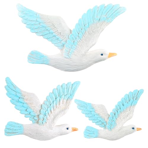 BIMUYI Hängende Möwen Dekoration, Harz Möwen Wand Kunst Dekor, Vögel Ornament, Satz von 3 BIMUYI Hängende Möwen Dekoration, Harz Möwen Wand Kunst Dekor, Vögel Ornament, Satz von 3 von BIMUYI
