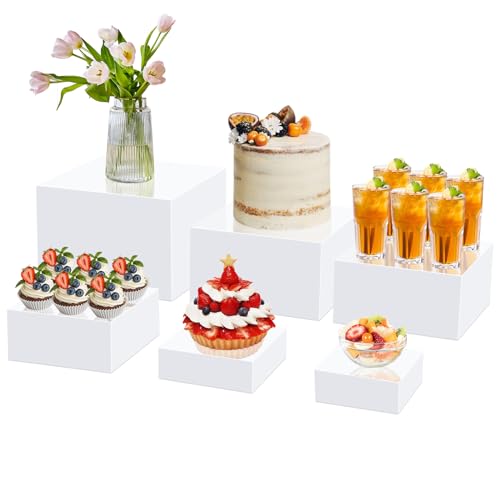 Acryl-Ständer für die Ausstellung, Acryl-Würfelbox, Dessert-Ständer mit hohlen Böden, 6 verschiedene Größen, Produkt-Erhöhungen für Party-Dekoration, 6 Stük (Weiß, 12,7, 15,2 x 17,8 x 20,3 x 22,9 cm) Acryl-Ständer für die Ausstellung, Acryl-Würfelbox, Dessert-Ständer mit hohlen Böden, 6 verschiedene Größen, Produkt-Erhöhungen für Party-Dekoration, 6 Stük (Weiß, 12,7, 15,2 x 17,8 x 20,3 x 22,9 cm) von BINBE