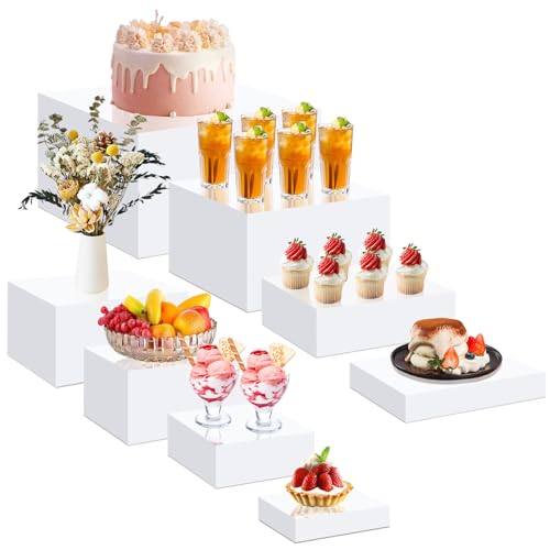 BINBE Acryl-Ständer für die Ausstellung, weiße Acryl-Würfelbox, Dessert-Ständer mit hohlen Böden, 8 verschiedene Größen, Produkt-Erhöhungen für Party-Dekoration, 8 Stück (Würfel 8) BINBE Acryl-Ständer für die Ausstellung, weiße Acryl-Würfelbox, Dessert-Ständer mit hohlen Böden, 8 verschiedene Größen, Produkt-Erhöhungen für Party-Dekoration, 8 Stück (Würfel 8) von BINBE