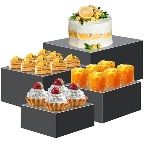 BINBE Acryl-Ständer für die Ausstellung, Acryl-Würfelbox, Dessert-Ständer, hohler Böden, 4 verschiedene Größen, Produkt-Erhöhungen für Party-Dekoration (Schwarz, 17,8 x 20,3 x 22,9 x 25,4 cm, 1 Set) BINBE Acryl-Ständer für die Ausstellung, Acryl-Würfelbox, Dessert-Ständer, hohler Böden, 4 verschiedene Größen, Produkt-Erhöhungen für Party-Dekoration (Schwarz, 17,8 x 20,3 x 22,9 x 25,4 cm, 1 Set) von BINBE