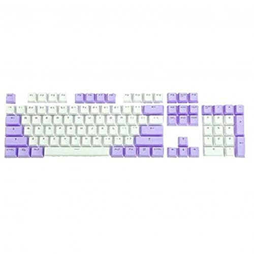 BINCIBH Keycaps,Tastenkappen Der Tastatur 104pcs / 1 Set Dual Farben Hintergrundbeleuchtung Keycaps English Ersatztaste Set für Game Keyboard Key Cap Switches (Color : Purple White) von BINCIBH