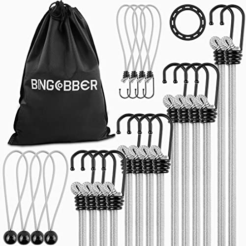 BINGCOBBER Spanngummis mit Haken 23PCS Expander Set Gepäckspanner im Multipack Sonnensegel Befestigung,Halter,Spanngurte von BINGCOBBER