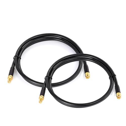 BINGFU WLAN Antennen Verlängerungskabel RP-SMA-Stecker auf RP-SMA-Buchse ALSR240 Verlustarmes Kabel für kabellose Mini-PCI-Express-PCIE-Netzwerkkarte Wifi-Adapter Router-Gateway, 1-Meter 2-Stück von BINGFU