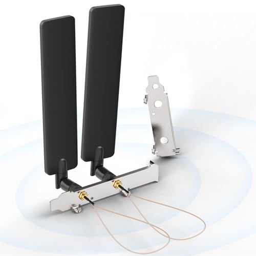 Bingfu Tri-Band WiFi 2,4 GHz 5 GHz 6E Wifi6 Antenne & 20 cm U.FL auf RP-SMA Kabel mit PCIe-Steckplatzhalterung für WLAN-Router, kabelloser Mini-PCI-Express-PCIE-Netzwerkkartenadapter von BINGFU