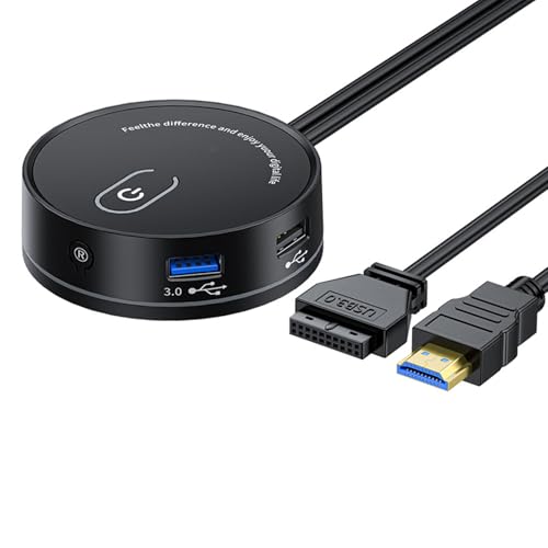 Desktop-Netzschalter mit USB und 3,5 mm auditiver externer PC startet die Power-Taste für stromlinienförmige Arbeitsbereiche von BINGGA