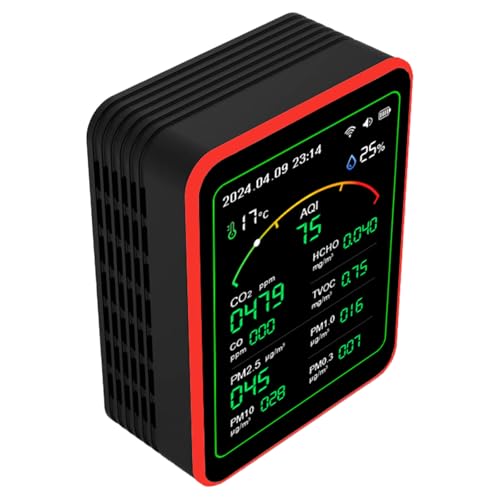 Luftverschmutzungsmessgerät Genauer Tester Multifunktionaler Luftdetektor für Zuhause CO2 PM2.5 TVOC Testmessgerät Luftverschmutzungsmessgerät Genauer Tester Multifunktionaler Luftdetektor für Zuhause CO2 PM2.5 TVOC Testmessgerät von BINGGA